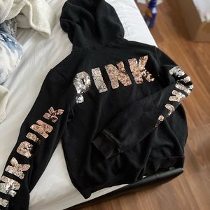 Love pink vs bling black hoodie